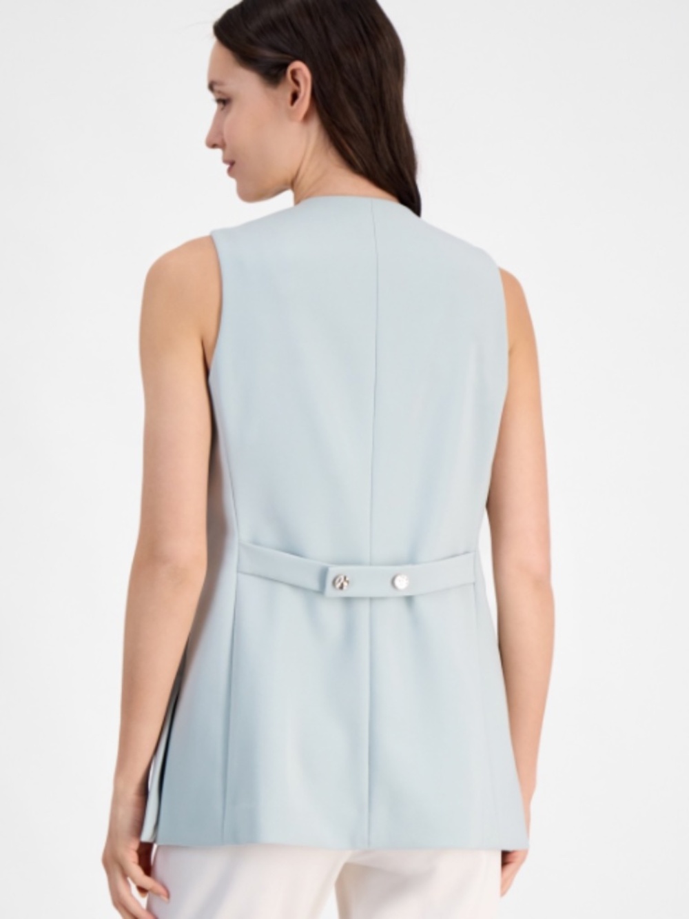 Anne Klein Women's Stretch Sleeveless V-Neck Vest - Soft Aloe Size 14 NWT - Picture 4 of 4